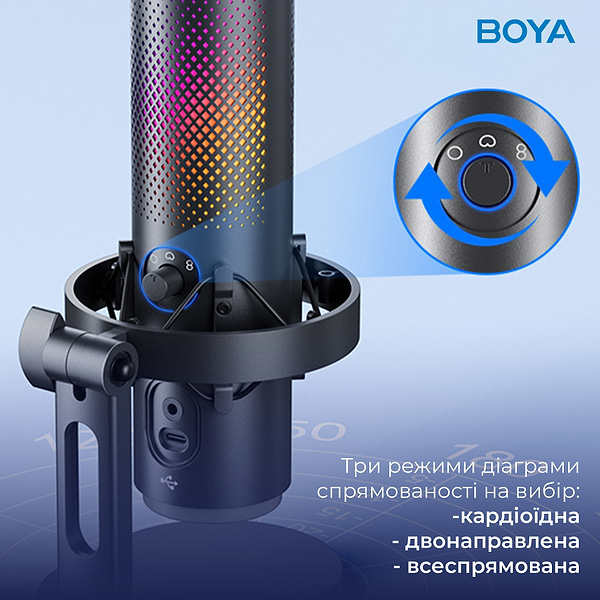 Фото - Микрофон для компьютера проводной Boya K9 RGB Black