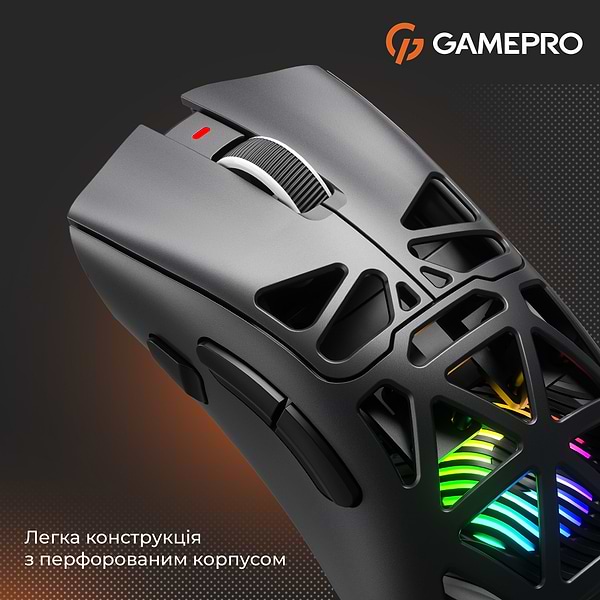 Фото - Мышь беспроводная игровая GamePro Genesis Spider Wireless/Bluetooth/USB PixArt PAW3311 Sensor Black (GM870B)