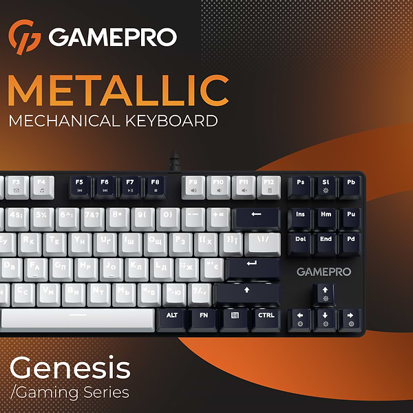 Фото - Клавіатура дротова GamePro Genesis Metallic Outemu Red Swithes USB Black (MK110B)