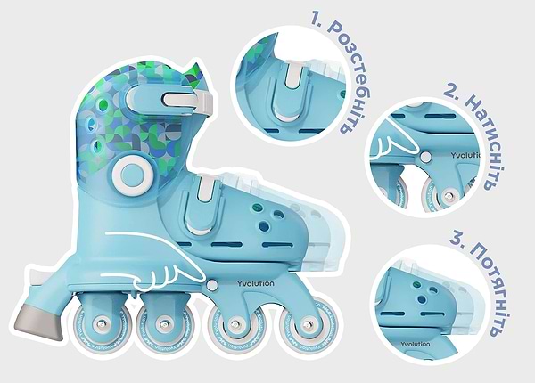 Фото - Ролики YVolution Switch Skates Голубые (YR25B4)