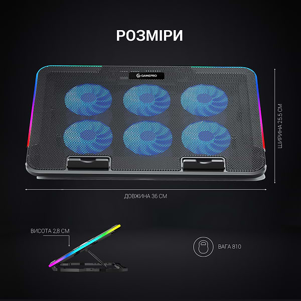 Фото - Підставка під ноутбук охолоджуюча GamePro CP670 Black