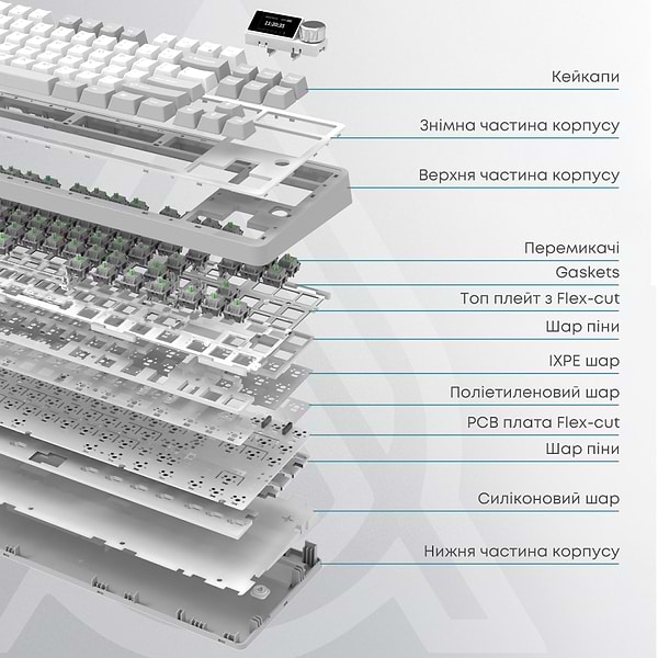 Фото - Клавіатура бездротова ігрова Ajazz AK870 PLUS (AK870-MU-BWD)