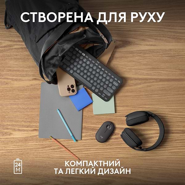 Фото - Миша бездротова Logitech Pebble Mouse 2 M350s Graphite Bluetooth (910-007015)