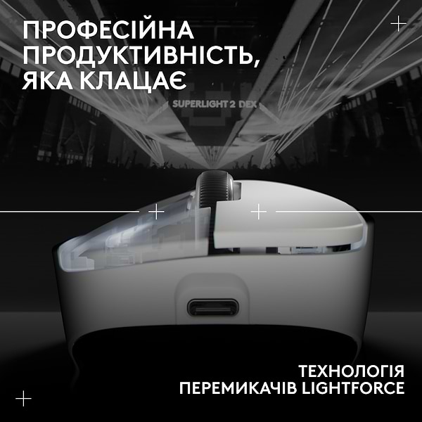 Фото - Мышь беспроводная игровая Logitech G Pro X Superlight 2 DEX LightSpeed White (910-007365)