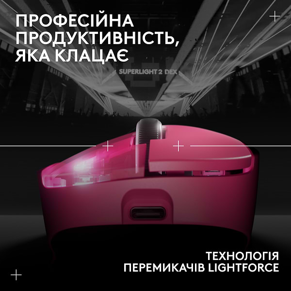 Фото - Миша бездротова ігрова Logitech G Pro X Superlight 2 DEX LightSpeed Pink (910-007373)
