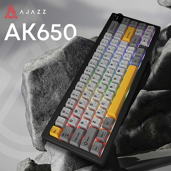 Фото - Клавіатура бездротова ігрова Ajazz AK650 Flying Fish Switch Black RGB With Screen (AK650-FF-BGY)