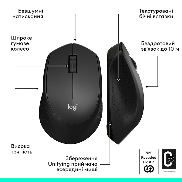 Фото - Мышь беспроводная Logitech M330 Silent Plus Black (910-004909)