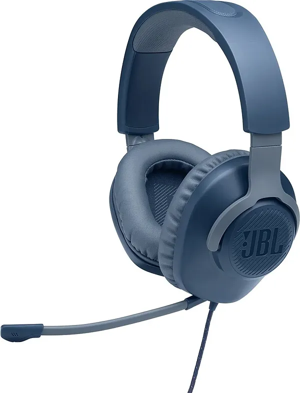 Фото - Гарнітура дротова ігрова JBL Quantum 100 Blue (JBLQUANTUM100BLU)