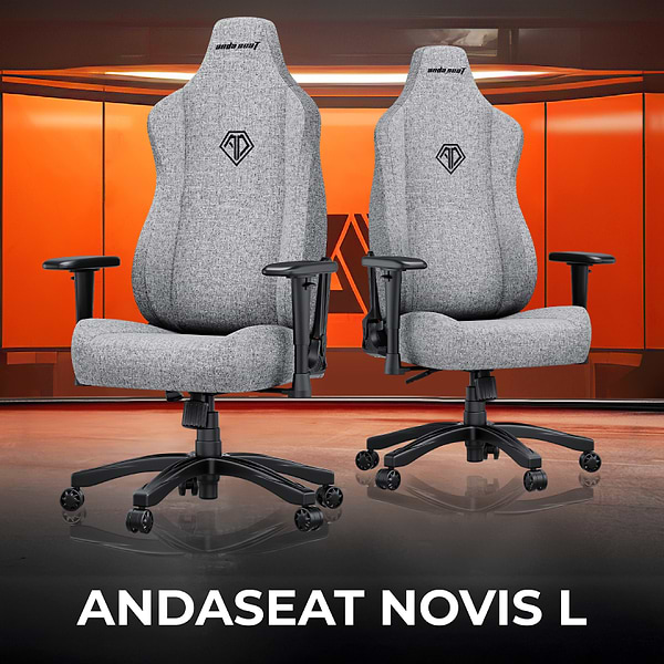 Фото - Крісло для геймерів Anda Seat Novis Size L Gray Fabric (AD23-L-01-G-F)