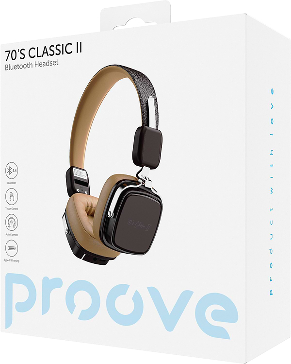 Фото - Навушники накладні бездротові TWS Proove 70's Classic II Beige/Brown