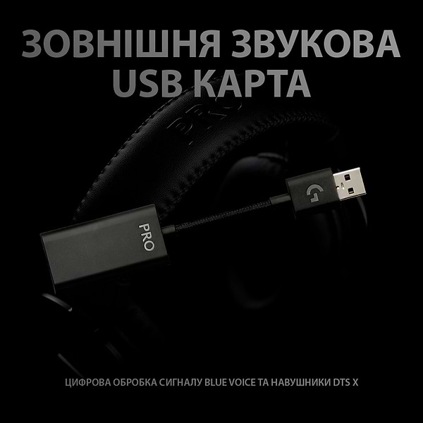 Фото - Гарнитура проводная игровая Logitech G PRO X Gaming Headset Black USB Stand (991-000358)