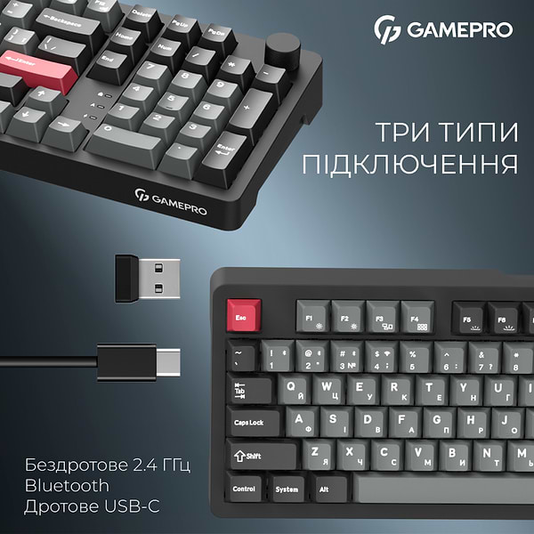Фото - Клавиатура беспроводная игровая GamePro Asgard Drakkar Keychron Super Black (MK305BK)