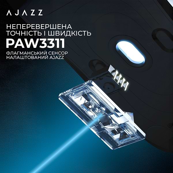 Фото - Мышь беспроводная игровая Ajazz AJ179 v2 max black-3 Mod-Pixart 3311 (AJ179-V2-MAX-B)