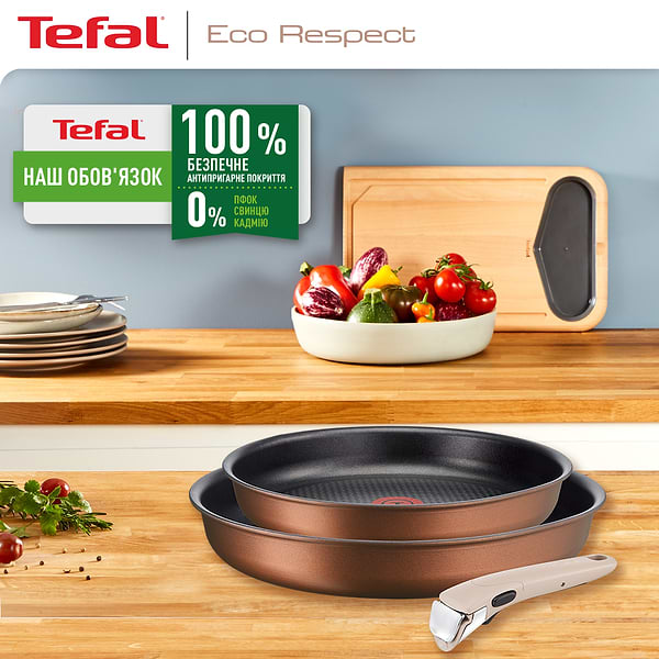 Фото - Набор сковород со съемной ручкой Tefal L6759103 Ingenio Eco Respect 3 пр.