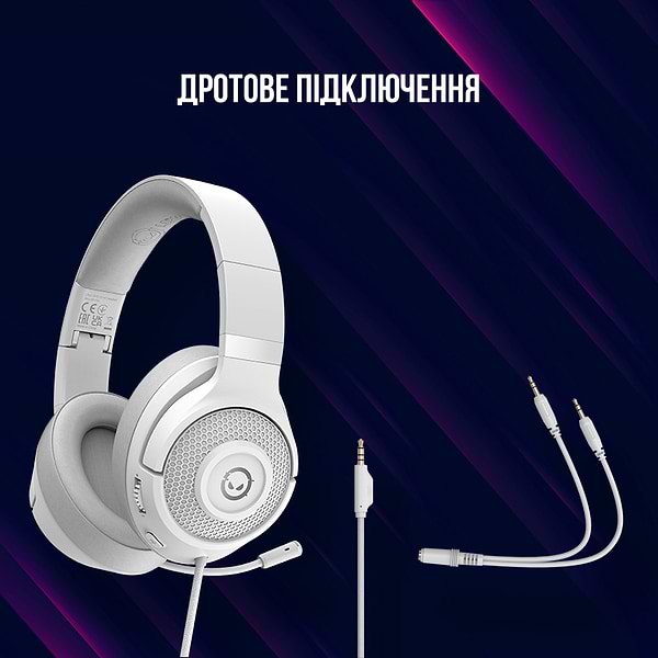 Фото - Гарнітура дротова ігрова Lorgar Noah 101 Gaming 3.5mm White (LRG-GHS101W)