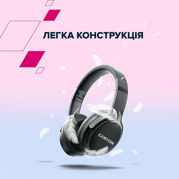 Фото - Навушники накладні бездротові Canyon OnRiff 4 Bluetooth Black (CNS-CBTHS4B)