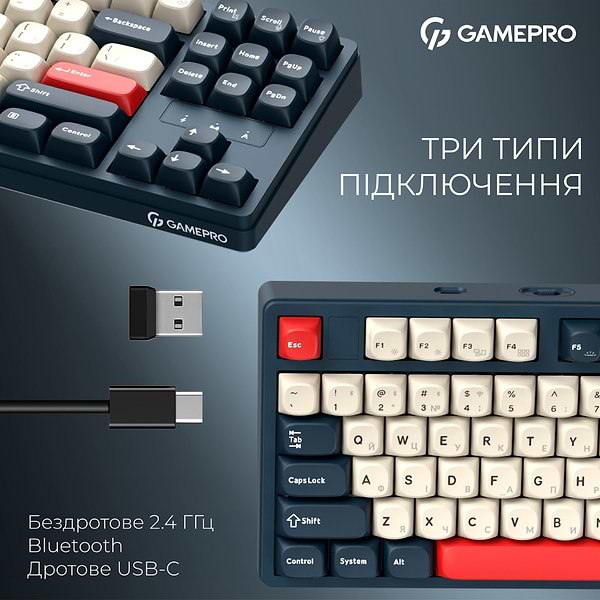 Фото - Клавіатура бездротова ігрова GamePro Asgard Ragnar Keychron Super Blue (MK285BL)