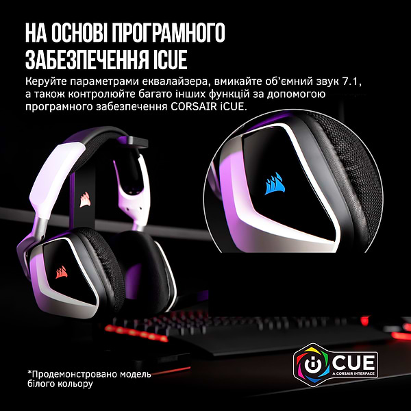 Фото - Гарнитура беспроводная игровая Corsair VOID RGB ELITE Wireless Headset, Carbon (CA-9011201-EU)