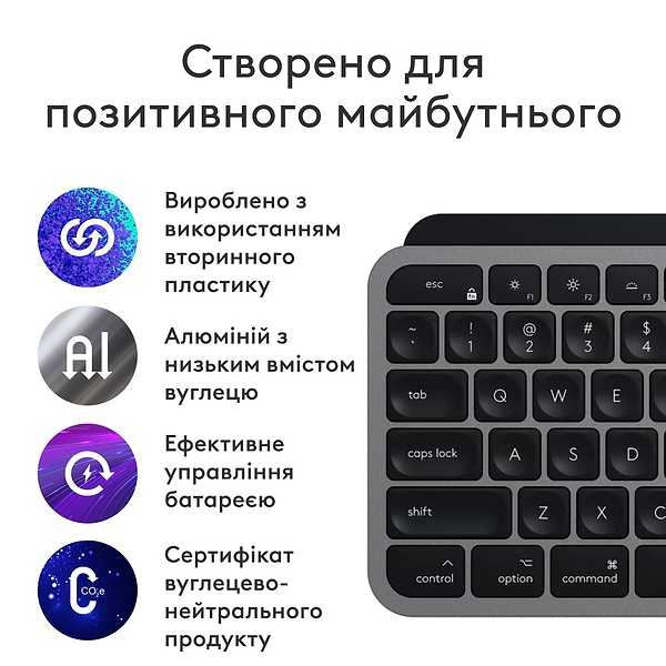 Фото - Уцінка - Клавіатура + миша бездротова Logitech MX Keys S Combo for Mac Space Grey (920-012845)