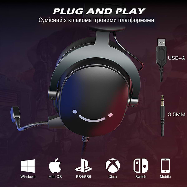 Фото - Гарнітура дротова ігрова Fifine H9 Black