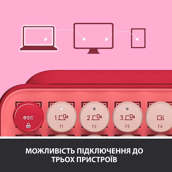Фото - Клавиатура беспроводная Logitech POP Keys Wireless Mechanical Keyboard With Emoji Keys Heartbreaker Rose (920-010737)