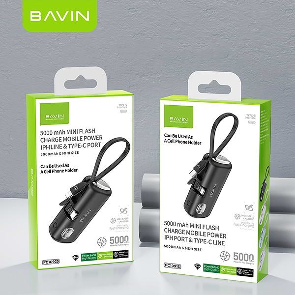 Фото - Батарея мобильная Bavin PC1092S 5000 mAh Mini FAST CHARGING 22.5W Black (Y-PC1092S-BK)