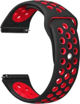 Ремешок для смарт-часов BeCover Nike Style for Amazfit Stratos 1/2/2S/3/GTR 2/GTR 47mm/GTR Lite 47mm/Nexo/Pace Black-Red (705812) - Фото 1