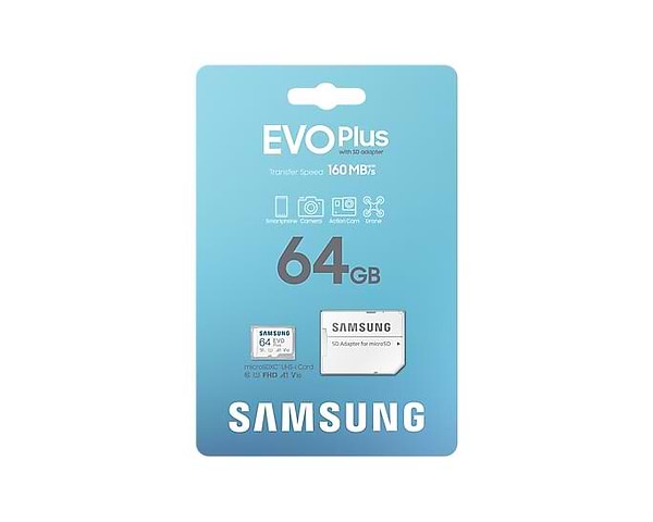 Фото - Карта памяти Samsung MICRO SDXC EVO+ 64GB V10 W/A (MB-MC64SA/EU)