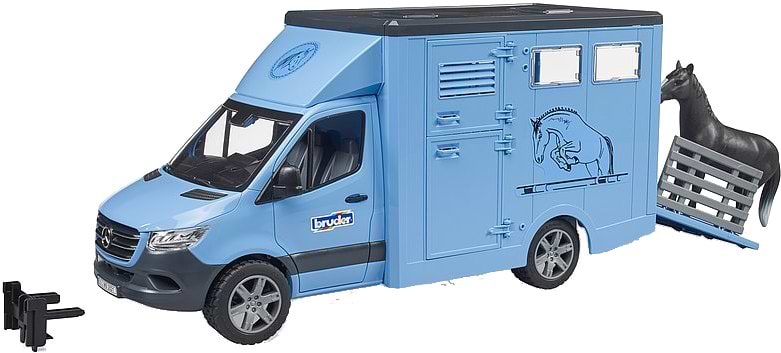 Автотранспорт BRUDER MB Sprinter для перевозки животных с лошадью (02674)