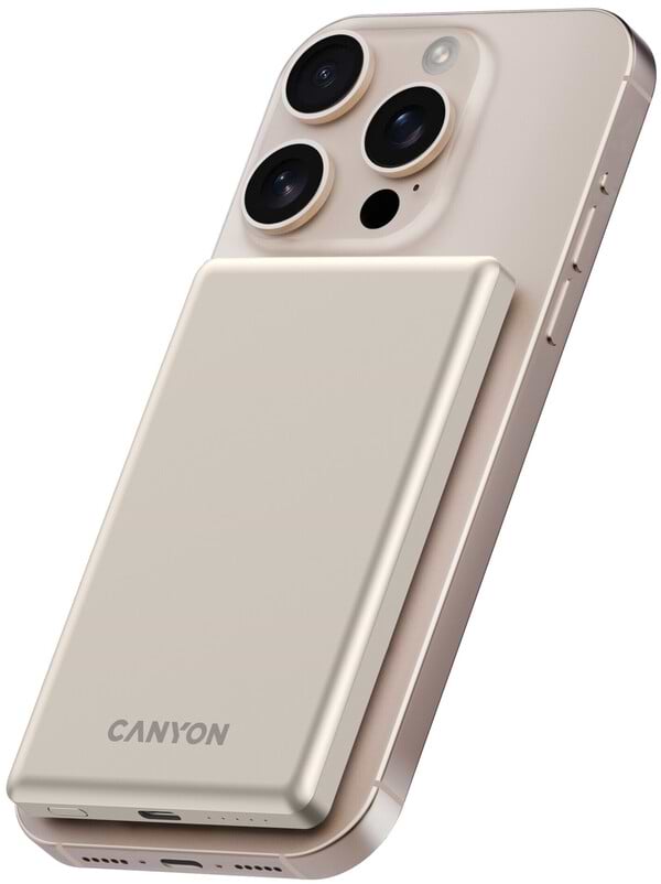 Фото - Батарея мобильная Canyon OnPower 505 slim Magsafe 5000 mAh PD20W Beige (CNS-CPB505BE)
