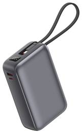Батарея мобильная Xipin T191LP 30000mAh PD65W Built-In USB-C Cable Gray