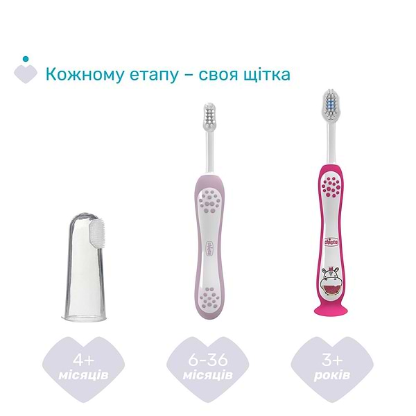 Фото - Зубна щітка мануальна дитяча Chicco 3-6 років (дівчинка) (12083.00)