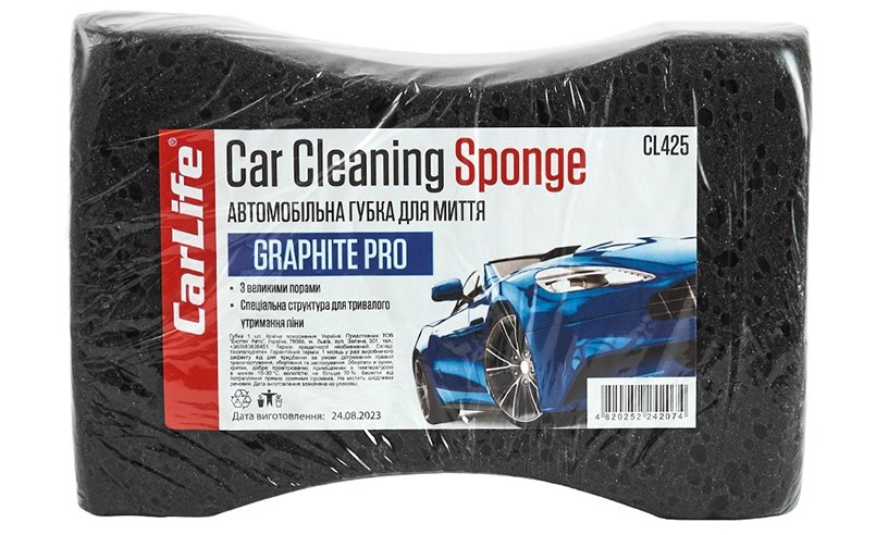 Автомобільна губка CarLife GraphitePro з великими порами (CL-425)
