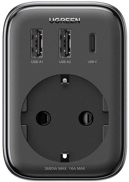 Мережевий зарядний пристрій UGREEN CD314 3xUSB 30W Outlet Extender 2хUSB-A+USB-C (90613)