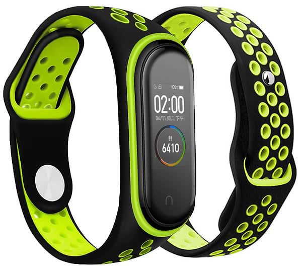 Фото - Ремінець для фітнес-браслету BeCover Nike Style for Xiaomi Mi Smart Band 5 Black-Green (705152)