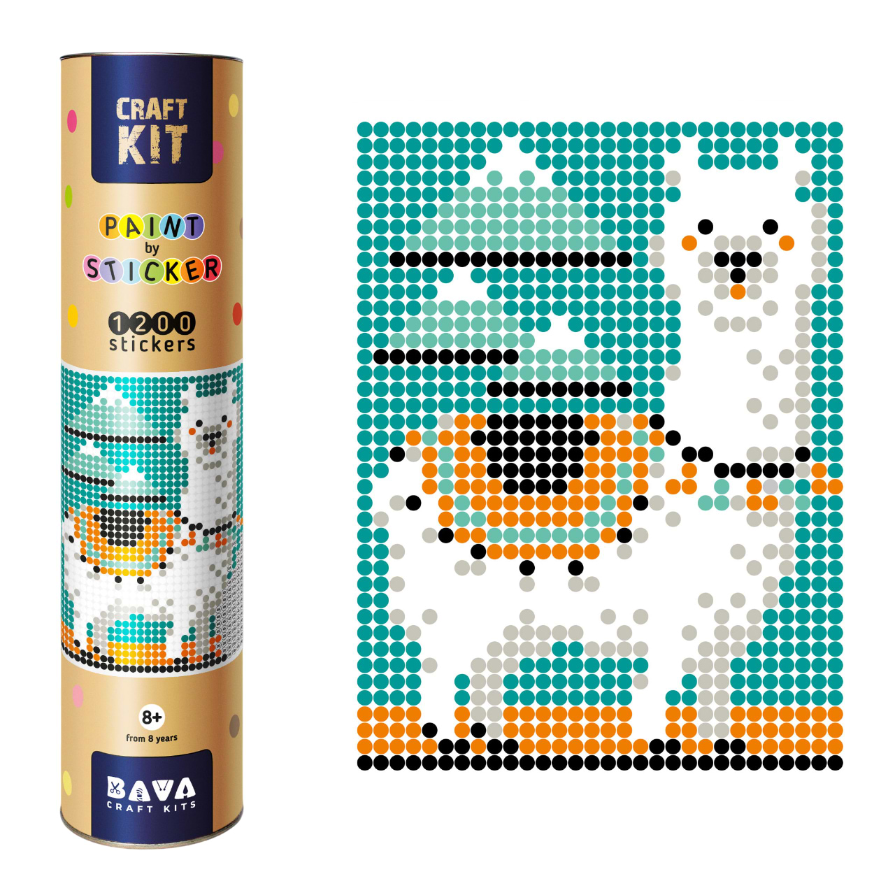 Стикерная мозаика Умняшка в тубусе Лама 33х48 см 1200 стикеров (1814)