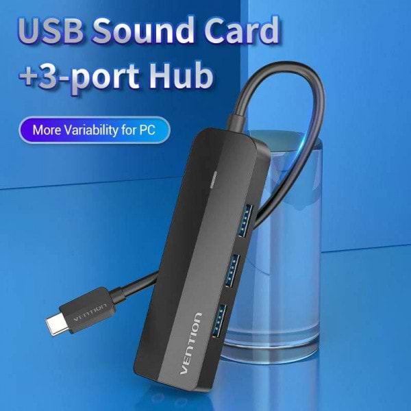 Фото - Хаб USB Vention USB 3.1 Type-C 3xUSB 3.0+MicroUSB+3.5mm (TGQBB)