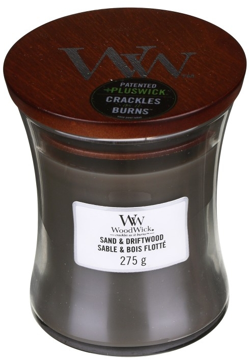 Фото - Свеча стекло Woodwick Medium Sand & Driftwood (Песок и коряга) 275г (92378E)