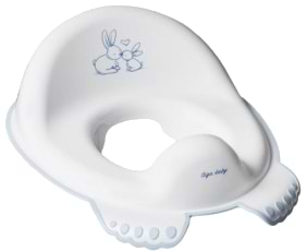 Дитяча накладка на унітаз класична Tega Baby Зайчики з антиковзаючою гумою Білий (KR-002-103) - Фото 1