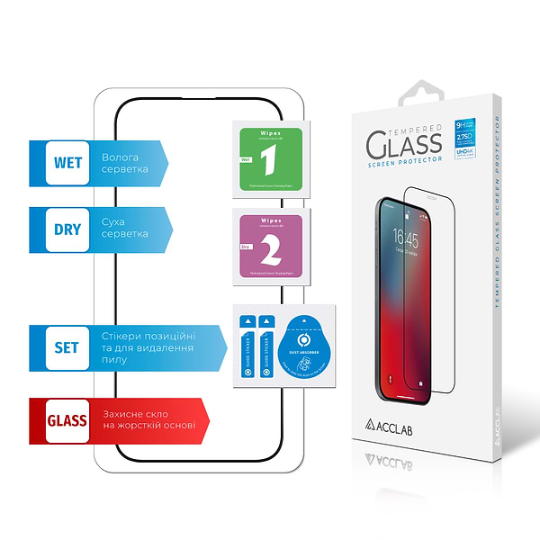 Фото - Захисне скло для смартфону ACCLAB Full Glue for Apple iPhone 16 Pro Max Black (1283126593284)