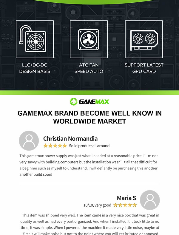 Фото - Блок живлення для ПК Gamemax GX-800
