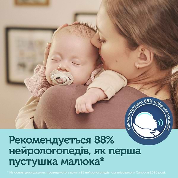 Фото - Симметричная пустышка Canpol babies 18+ мес BONJOUR PARIS 2 шт. - голубая (22/649_blu)