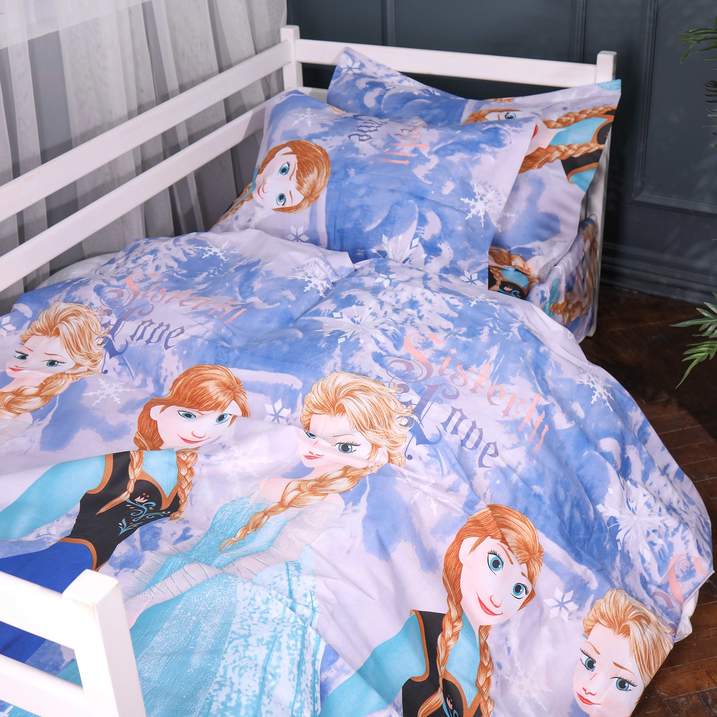 Комплект постельного белья MirSon King Size 220х240 см 17-0893 Frozen Elsa and Anna Бязь (2200012391419)