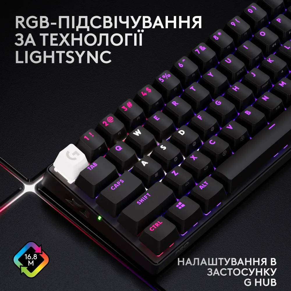 Фото - Клавиатура беспроводная игровая Logitech G Pro X 60 LightSpeed Black (920-011911)
