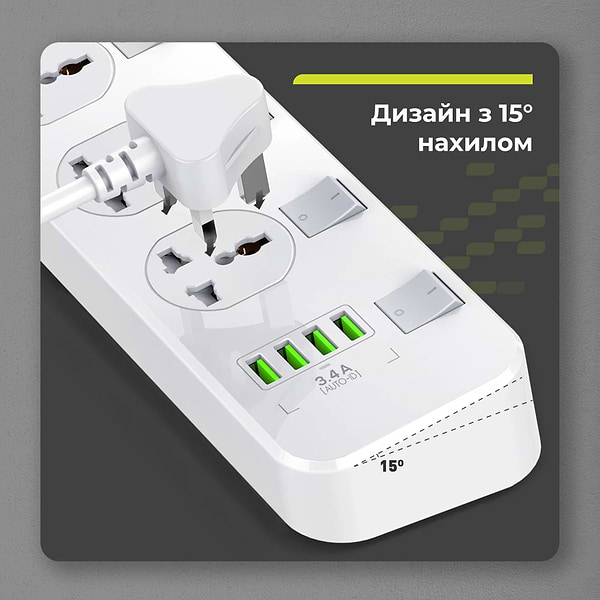 Фото - Мережевий фільтр ProLogix Premium 4р 2m (PR-SC4408W)