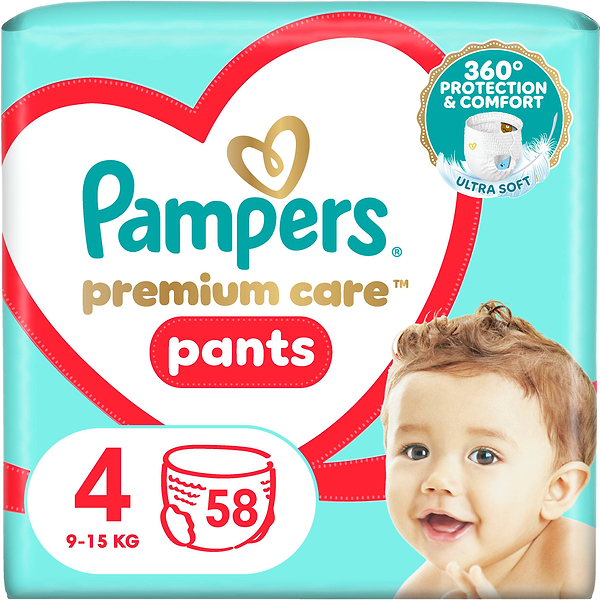Фото - Одноразовые подгузники-трусики Pampers Premium Care Pants Размер 4 (9-15 кг) 58 шт. (80836077)