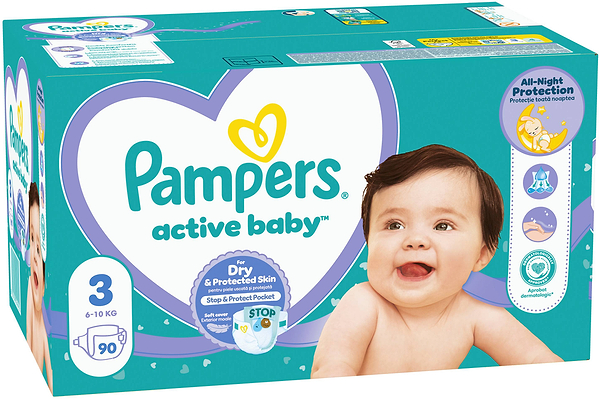 Фото - Одноразовые подгузники Pampers Active Baby Размер 3 (6-10 кг), 90 шт. (80845031)