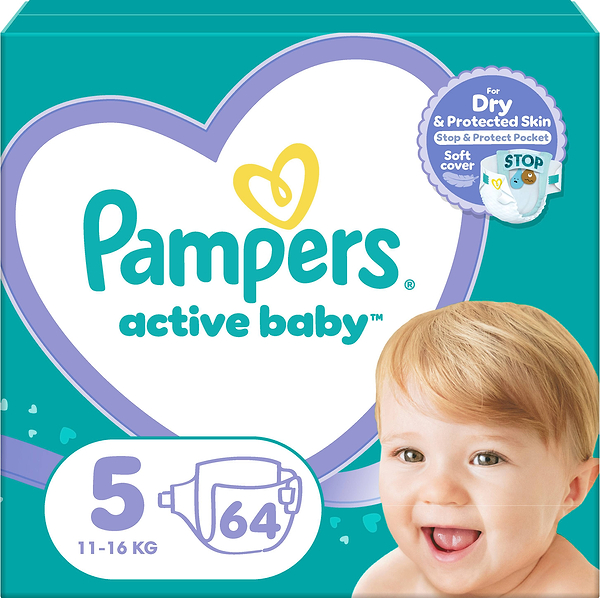 Фото - Одноразовые подгузники Pampers Active Baby Размер 5 (11-16 кг), 64 шт. (80843227)