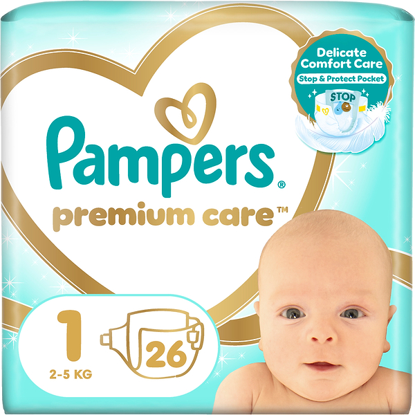 Фото - Одноразовые подгузники Pampers Premium Care Размер 1 (2-5 кг), 26 шт. (80789566)