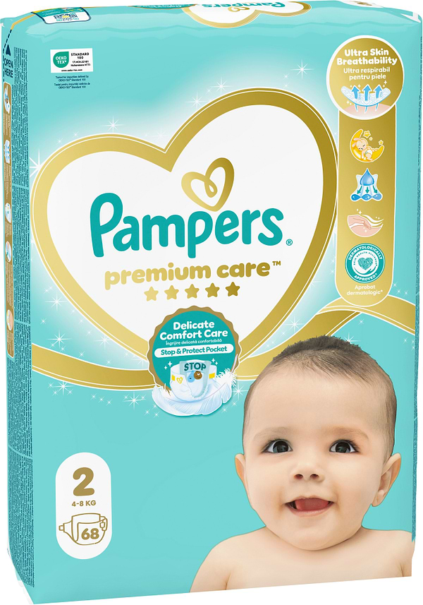 Фото - Одноразові підгузки Pampers Premium Care Розмір 2 (4-8 кг), 68 шт. (80789564)
